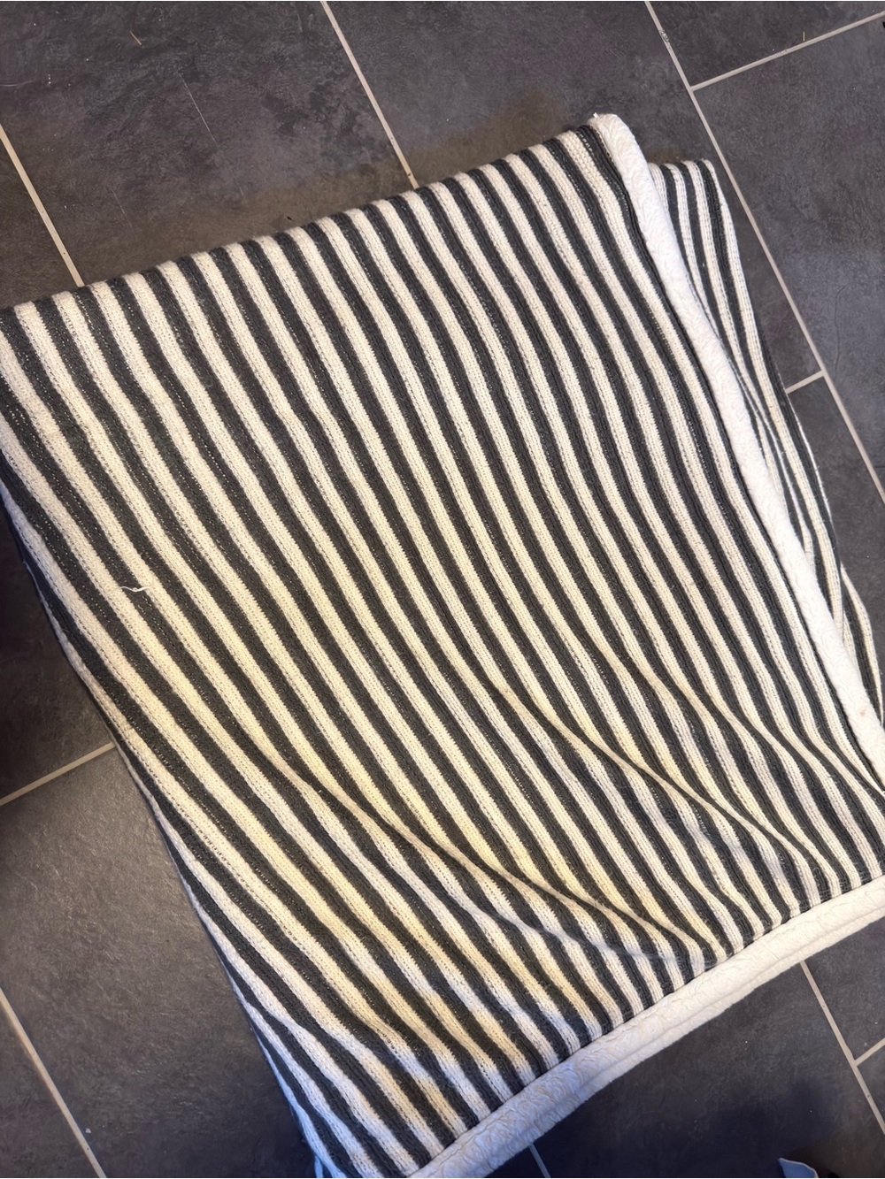 Pottery Barn Kids Black and White Striped Throw